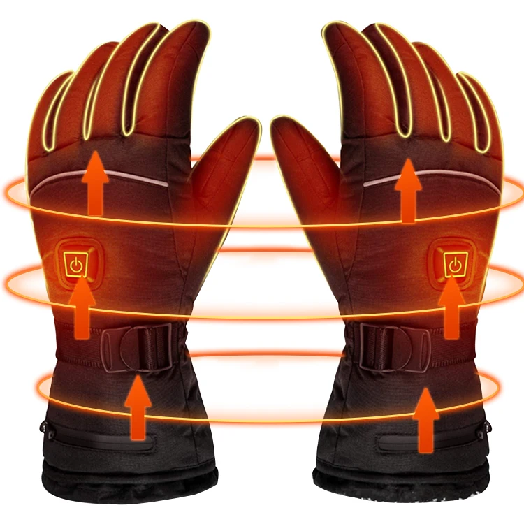 Men Women Waterproof Rechargeable Battery Snowboard Motorcycle Racing Cycling Winter Ski Electric Heated Gloves