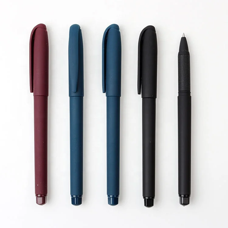 Adult simple competitive standard business souvenir silk printed fluent silicone gel pen with rubber grip