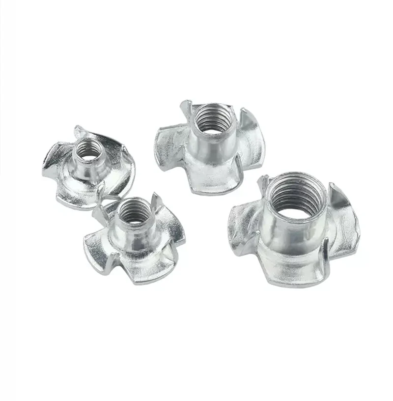 Four Claws Metric M6 Barrel Nut Blind Pronged T Nuts Furniture Tee Threaded Insert Nut M5