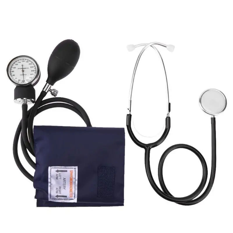 New Manual Upper Arm Sphygmomanometer Blood Pressure Gauge Stethoscope Monitor Device Health Monitors Stethoscope For Doctor