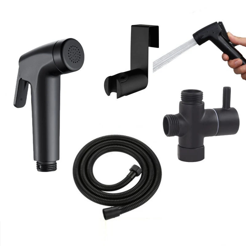 Bathroom Brass Angle Valve High Pressure Compact White ABS Handheld Toliet Bathroom Bidet Sprayer Shower ABS