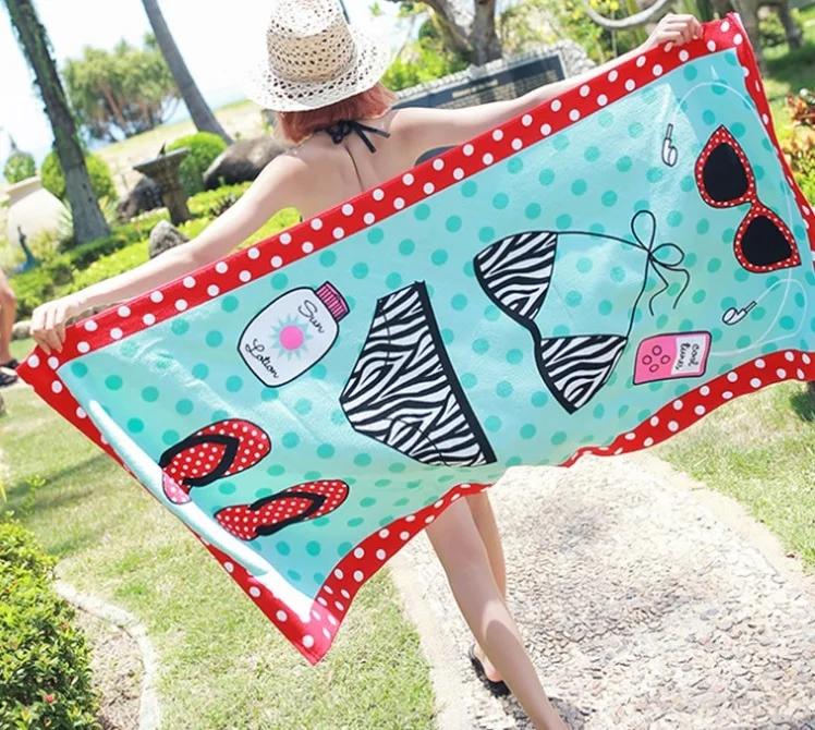 High Quality Print Logo Summer towel Water Absorption Sand Free Custom Microfiber Beach Towel towels luxury cotton bath