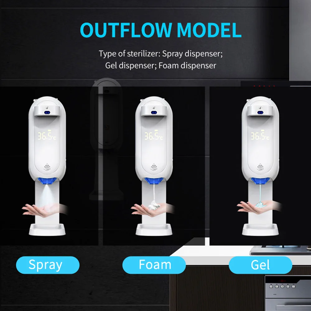  2021 Liquid Soap Dispenser Thermometer 2 in 1 No-Contact Hand Sanitzer For Hospital
