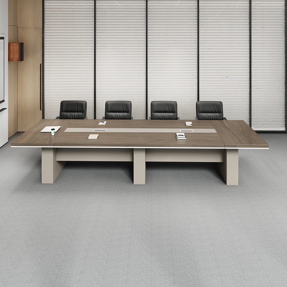 Custom Luxury Modern 16 Pex Wireless Office Furniture Conference Table Socket Conference Table And Chairs Set With Vga And Hdmi