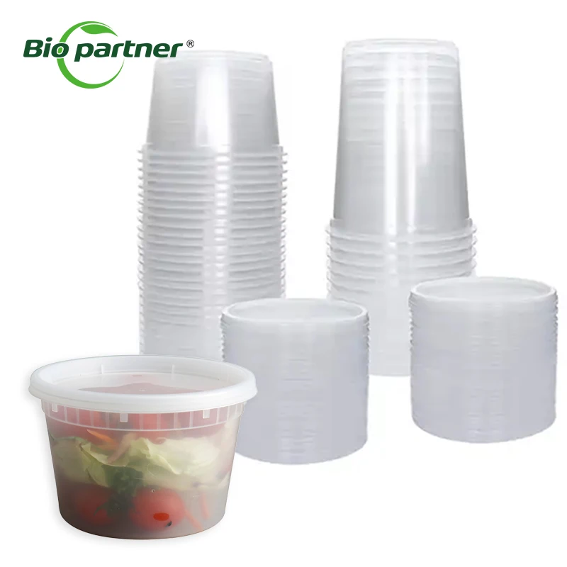 Wholesale Bpa-free Plastic Deli Food Storage Containers Disposable Leakproof Round Microwave Noodle Container