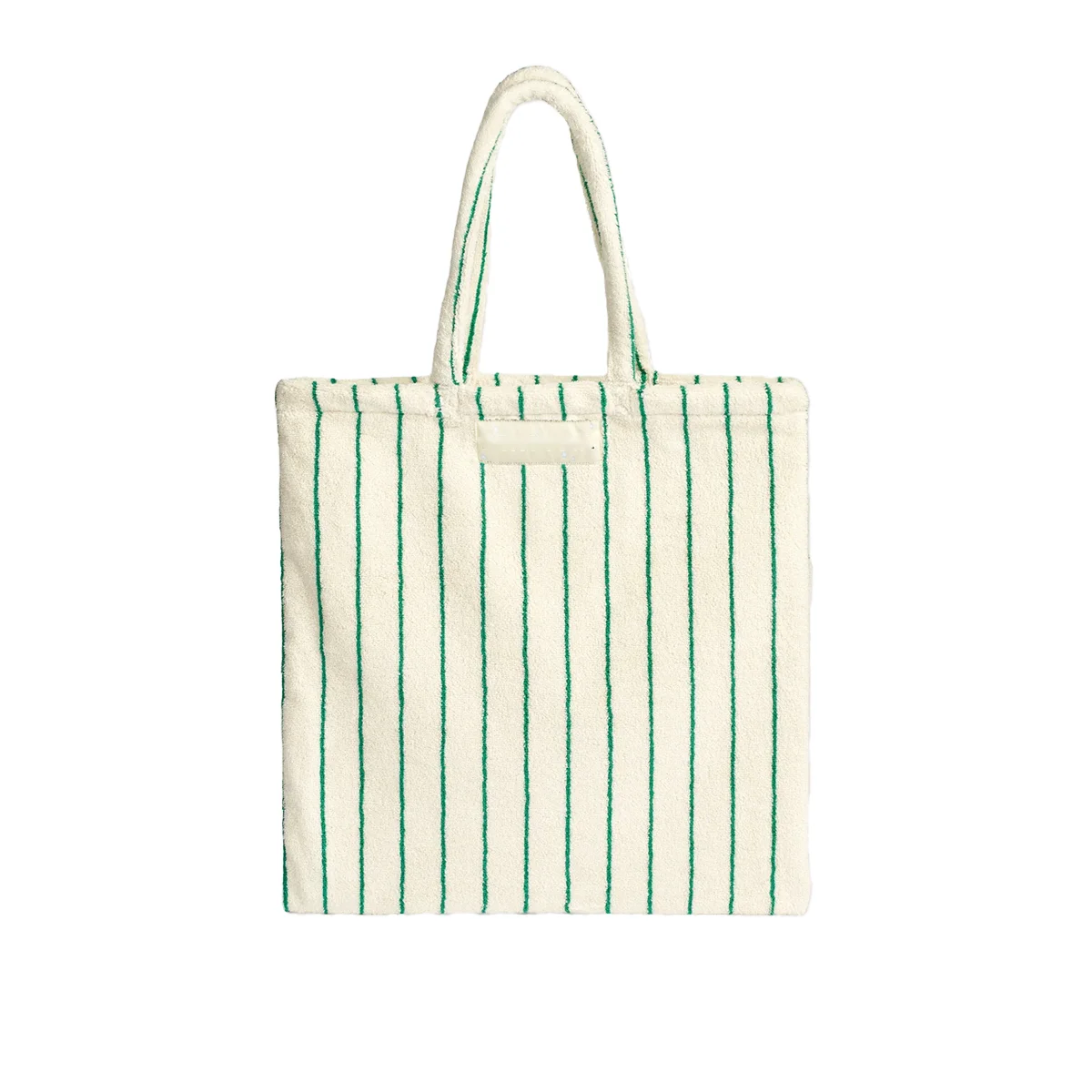 Custom Size Logo Color Colorful Striped Soft Towelling Terry Fabric Tote Shoulder Bag Totebag
