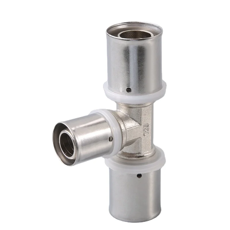 606 brass PEX pipe press  fitting press unequal reducing tee plumbing joint