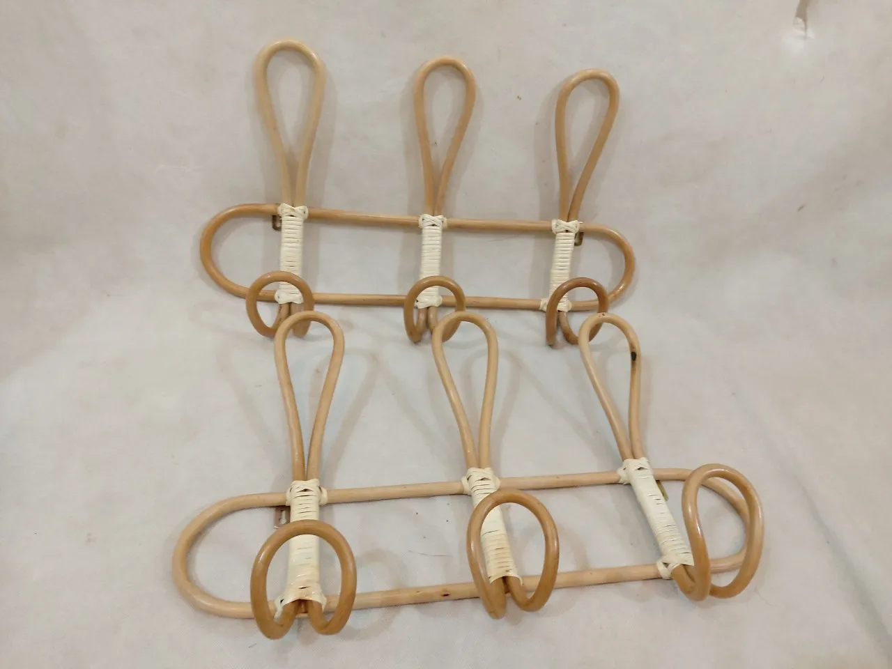 Rattan Wall Hooks Clothes Hat Hanging Hook Crochet Cloth Holder Organizer Hangers Decor  made in Vietnam