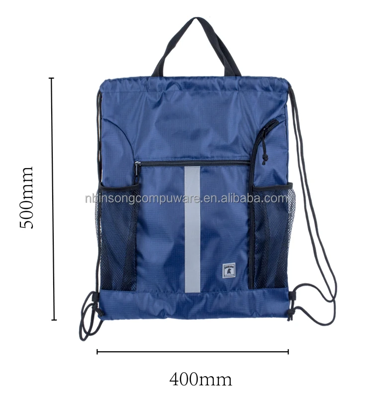 Fashion nylon backpack folding drawstring shopping pouch day bag gym backpack bag
