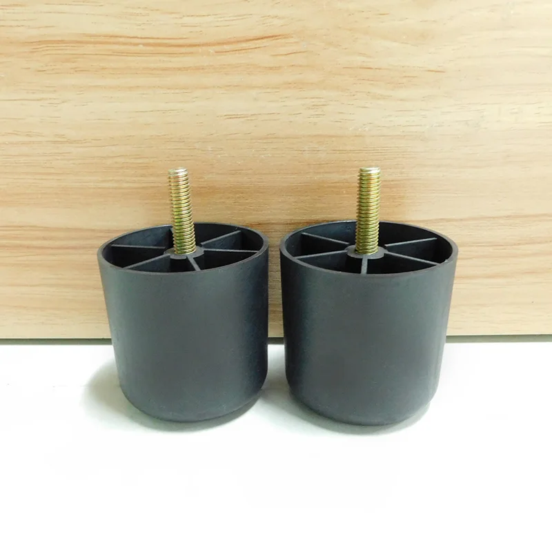 Простота установки, 2,4 дюйма, круглые короткие ножки для мебели, пластиковые ПВХ винтовые ножки мебели, кожаный большой диван, набор ножек