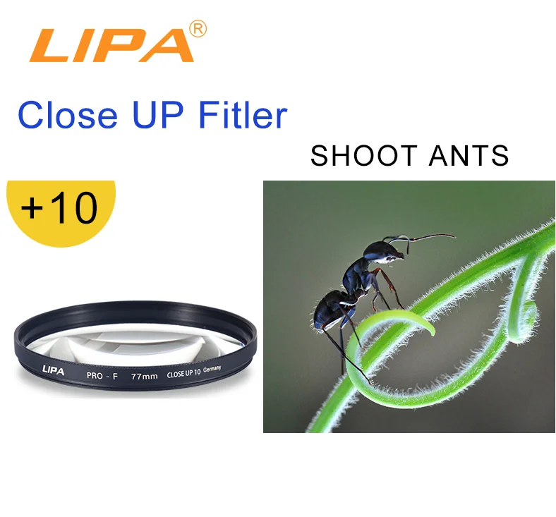  LIPA Close-up Lens Filter + 1 2 4 10 filter