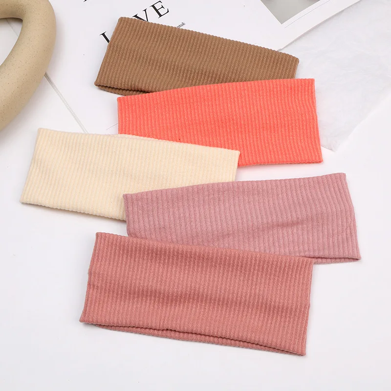 YJL  Custom Logo Solid Stretchy fashion custom designer makeup cotton headband girls sport spa headbands for women