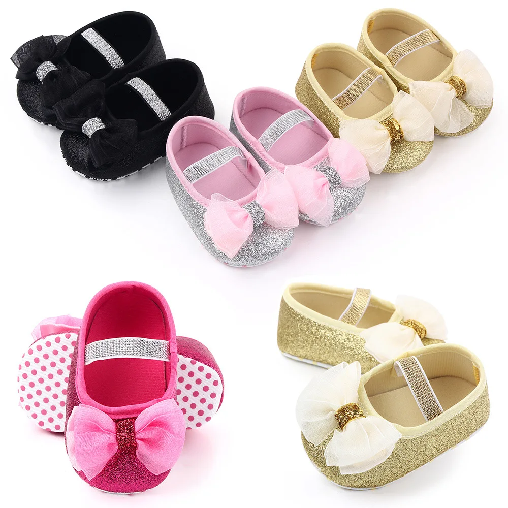 
Wholesale New Born Bow Butterfly Girls Shoes Kids Princess Toddler Wedding Shoes Baby Girl Dress Shoes For 1 Year 
