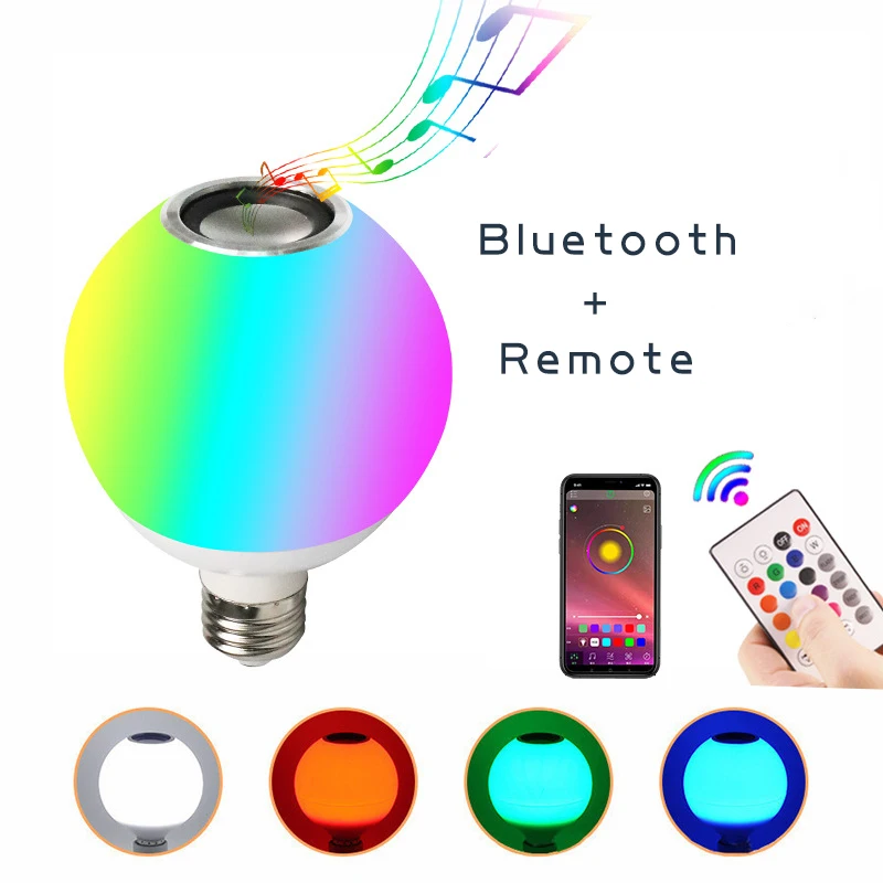 Wireless Remote 4.0 Speaker Smart Music Lamp Speaker Multi Color Music Bulb Smart Led Bulb Light Rgb E27 90 Modern RGBW IP65 0.5