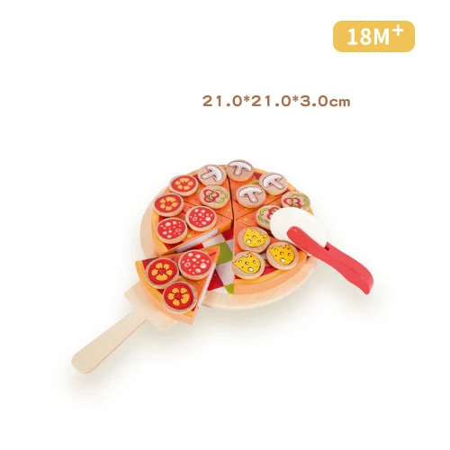 New Arrival Party Kitchen Cut Pizza Toy Educational Early Childhood Development Wood Pretend Play Food Board Games