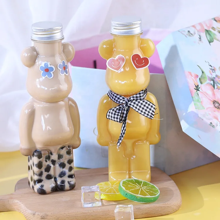 250ml emptyP ET plastic smoothie bear shape juice bottle
