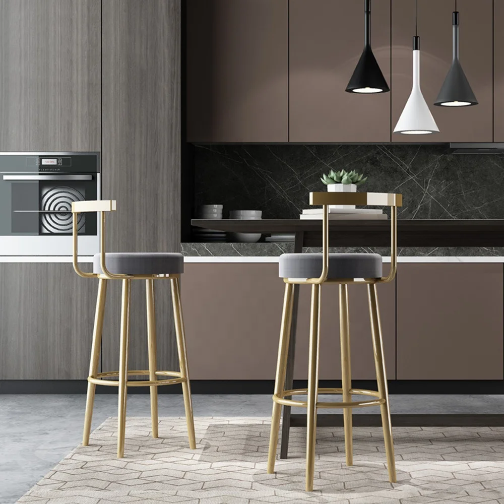 
Chair Bar Counter Wholesale French Tall Table Restaurant Furniture Iron Luxury High Modern Gold Metal Stool Chair Bar 