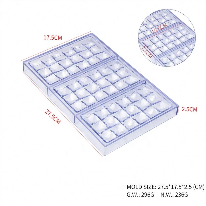 18 Cavity Wholesale Food Grade Homemade 3D Candy Custom Polycarbonate Chocolate Mold