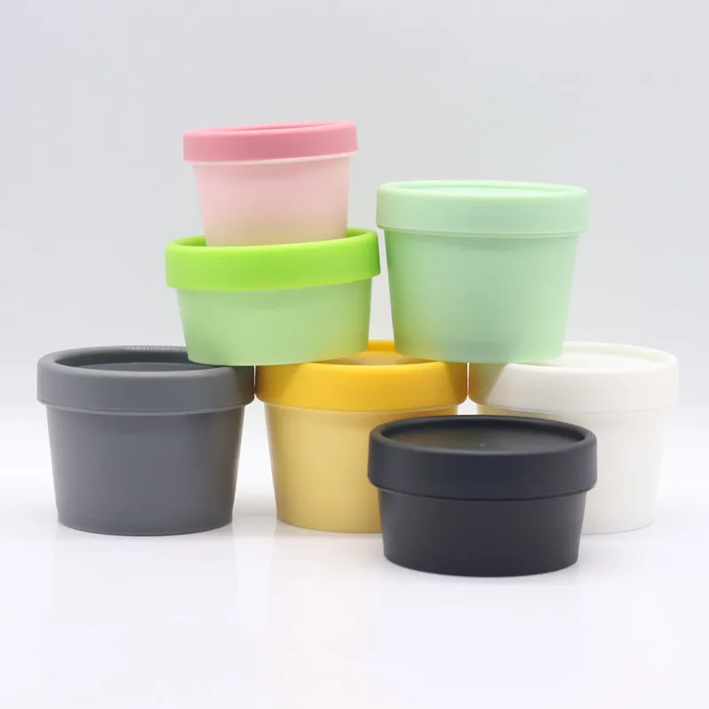 50mL 100mL 200ml Matte Black pp Plastic Jar 100g Cosmetic Creams Container With Inner Seal For Hair Care Product