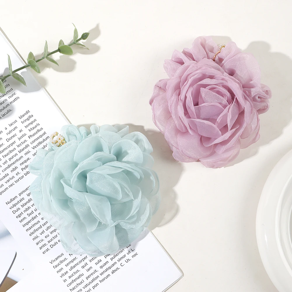 Популярные крупные резинки для волос с цветочным рисунком, эластичная резинка для волос для женщин