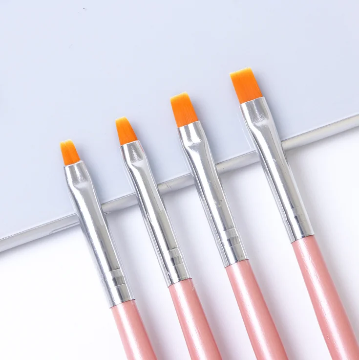 
Nail Art Brushes Set 4pcs professional painting pen flat head 4 size drawing line brush 