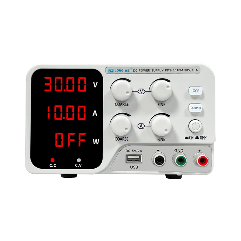 Longwei Factory Direct Sales PDS3010M 30V 10A New Style Power Laboratory Adjustable Bench DC Power Supply  with battery charging