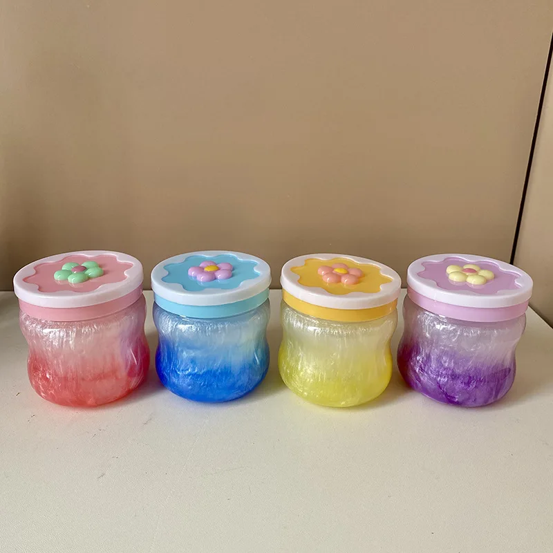 New Product Explosion Stress Relief Toys Aurora Gradients Slime 260g Glittering Crystal Clay