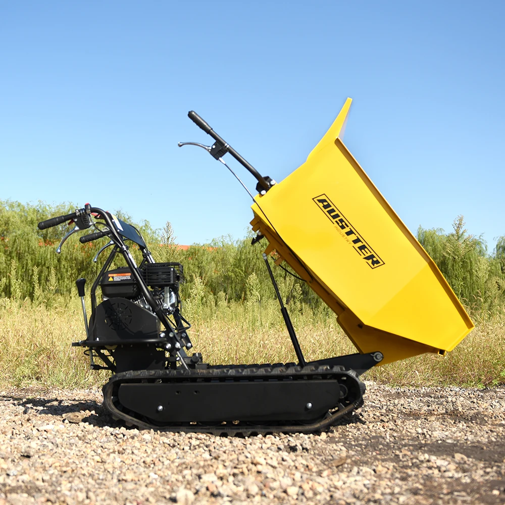 AUSTTER Professional Gardening Tool 500kg Gasoline Engine Powered Track Small Mini Dumper Truck in Factory Price