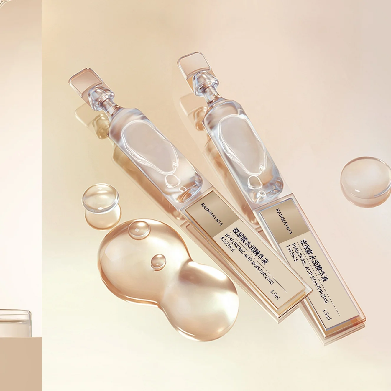 OEM Single Use BFS Technology Plastic Ampoule HA Essence Hyaluronic Acid Rejuvenation Facial Serum for Skin Repair