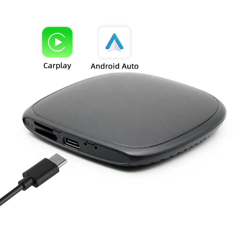 OEM Manufacturer Wholesale All-in-one Mini Portable CarPlay Android Auto AI BOX 4+64GB Wired to Wireless Smart CarPlay Adapter