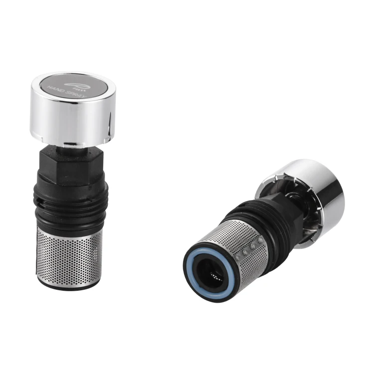 Single cold 19 mm push-button outside thread diverter  faucet cartridge with white cover