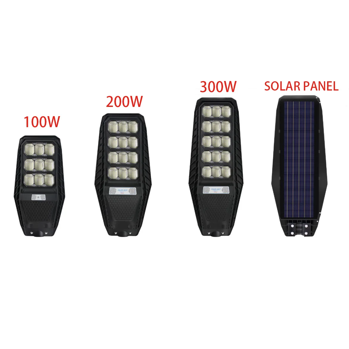 M-alite 100w 150w 200w 300W Sensor Remote Control Parking Garden Panel Outside Solar Led Street Light
