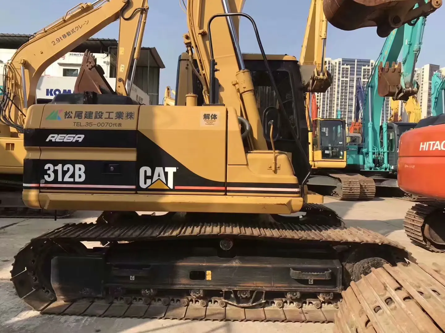  Б/у оригинальный гидравлический японский экскаватор Cat 312B высокой производительности 12 тонн для продажи в