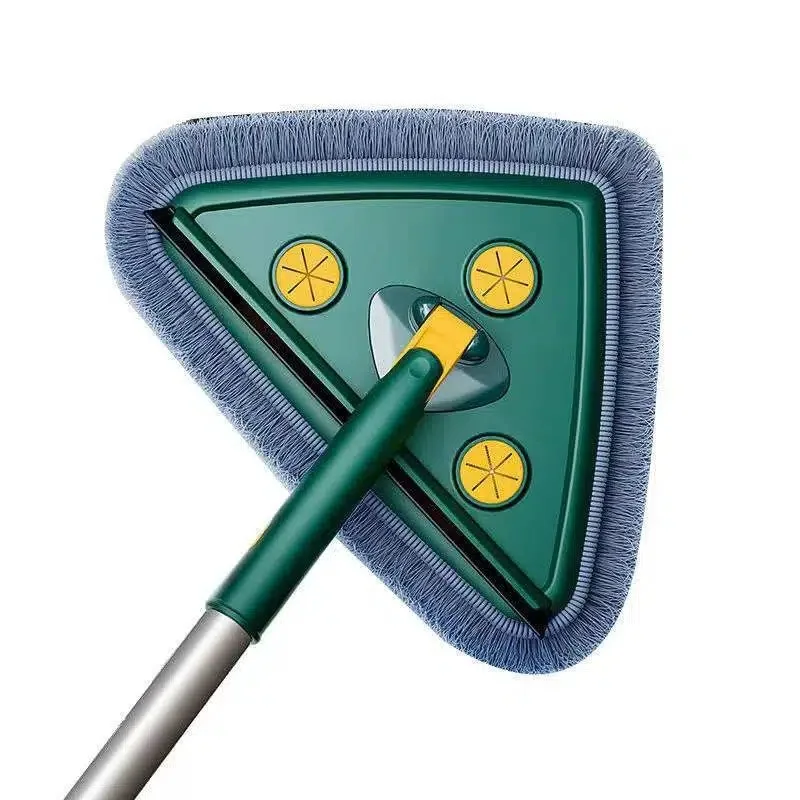 Household Cleaning Tools 360 Rotate Triangle Flat Mop with Stainless Steel Handle Microfiber Cleaning Magic Floor Mop