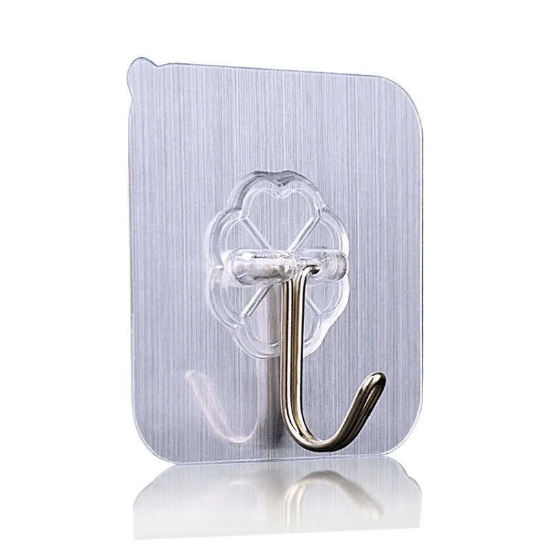 
Mileqi self adhesive coat wall hooks stainless steel transparent self adhesive hook and loop 