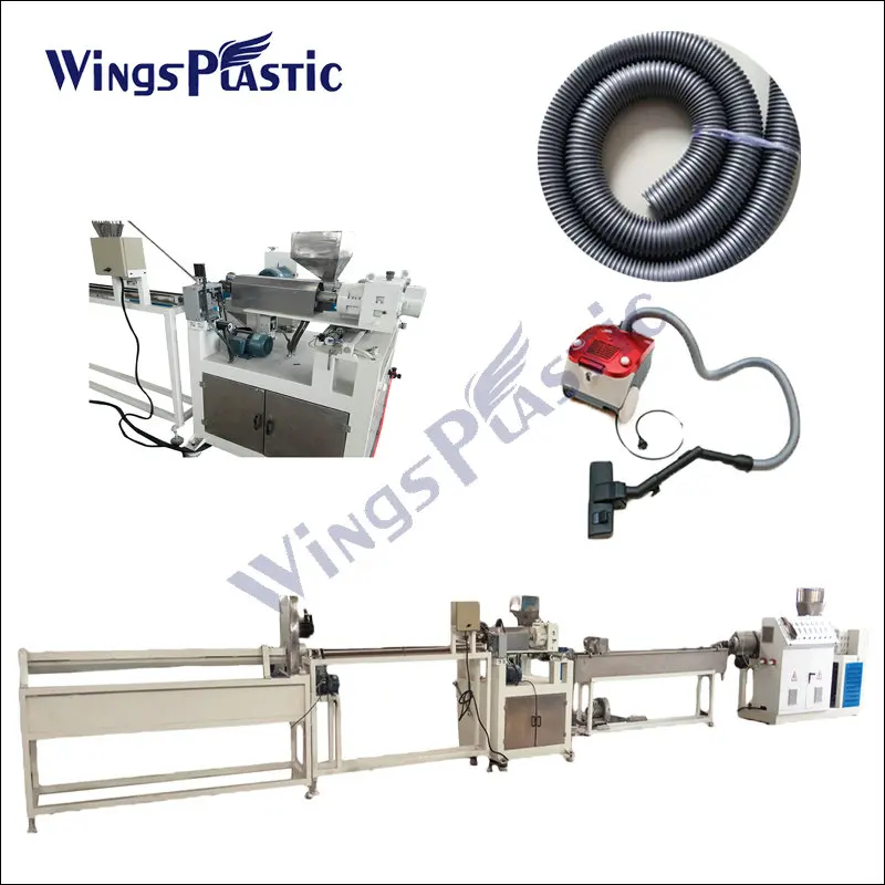 Plastic Vacuum Cleaner PVC EVA Softly Spiral Flexible Hose Pipe Tube Extrusion Making Machine Production Line