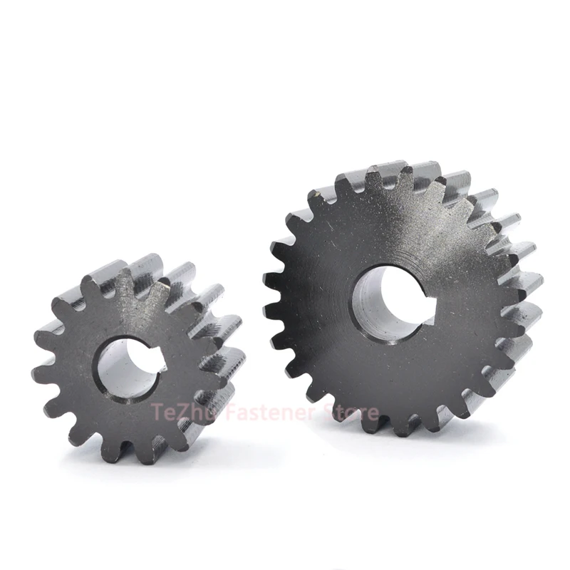 1pc 22T-30T 2M Spur Gear 45# Steel 23 24 25 26 27 28 Teeth Drive Flat Keyway Bore 12/14/15/16/17/18/19/20//-32mm