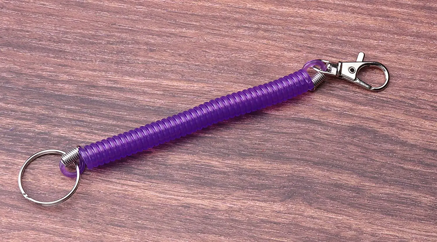 Spiral Retractable Spring Coil Keychain Theftproof Anti-lost Stretch Cord Safety Key Ring with Metal Lobster Clasp for Keys