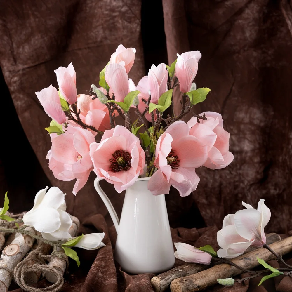 Single magnolia flower small fresh artificial  flower arrangement real touch orchids