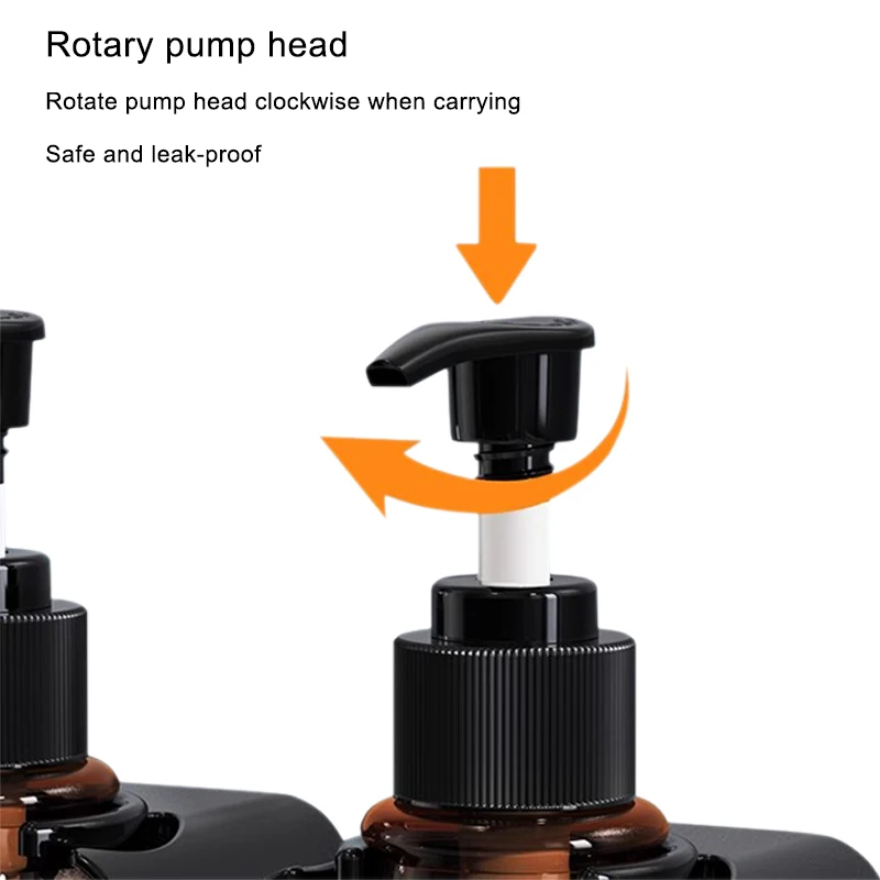 Hotel Bathroom abs 3 chamber 500ml wall mount soap and shower gel shampoo dispenser bottle