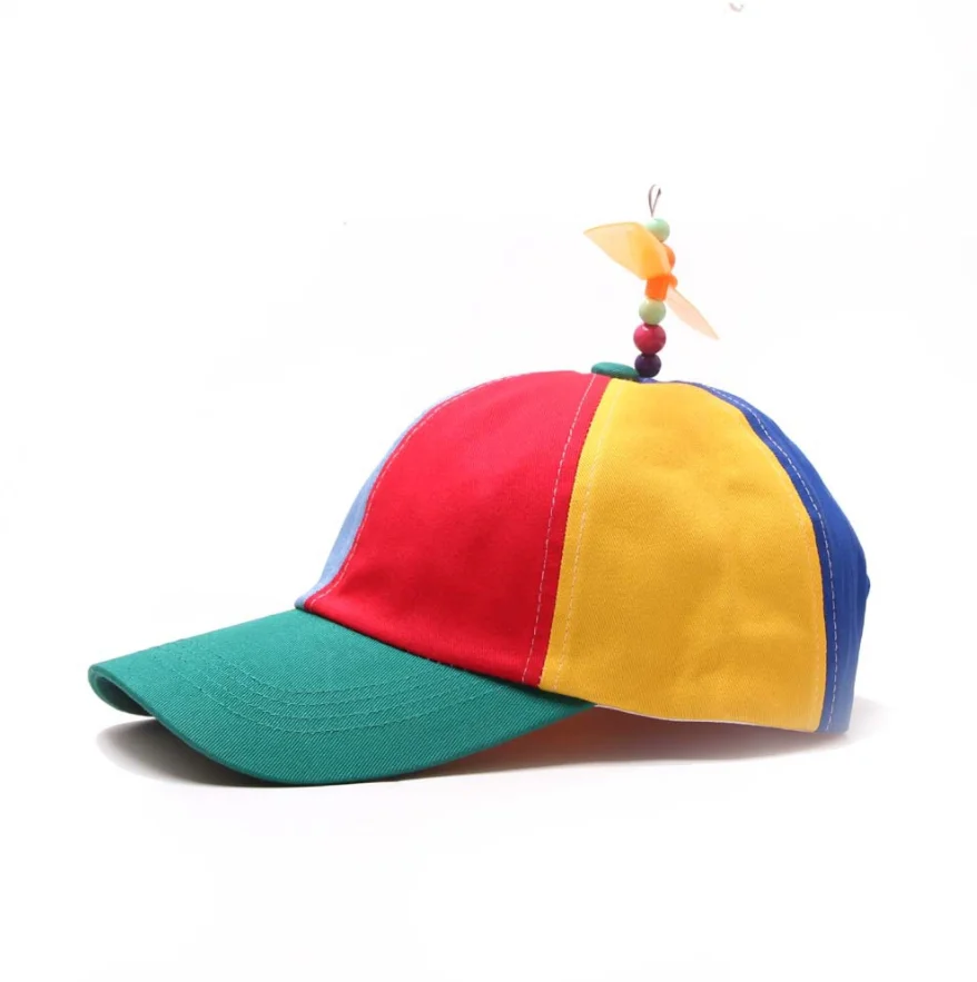 High Quality Wholesale Funny Child Multi Color Custom Embroidery Logo Helicopter Screw Propeller Hat kid Hat