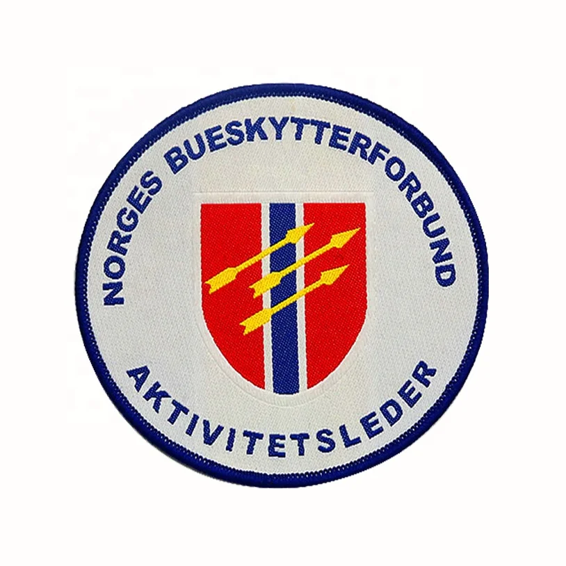 Verified Factory Wholesale Custom Brand Logo Black Merrow Border Machine Woven Patches Stick Sew on for Jacket Clothing