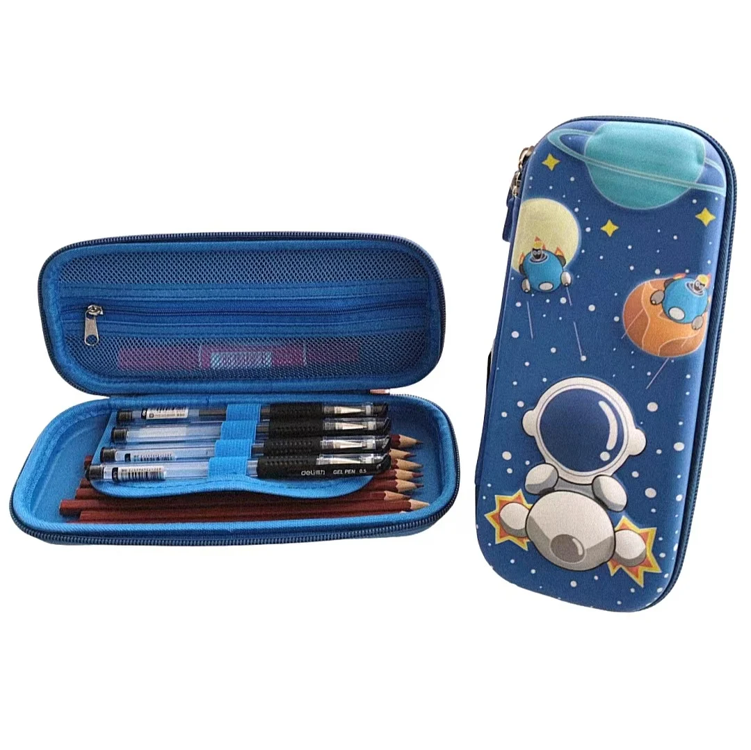 Cartoon Stationery Pen Box Shockproof Mesh Pocket Students Cute 3D Pencil Case for Kids