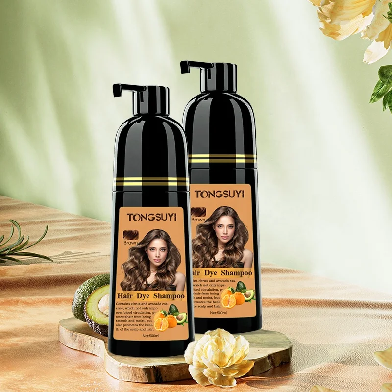 New Design Refreshing Plastic Bottle Black Hair Dye Shampoo Natural Avocado Semi-Permanent Fruit Hair Dye For Hair Salon