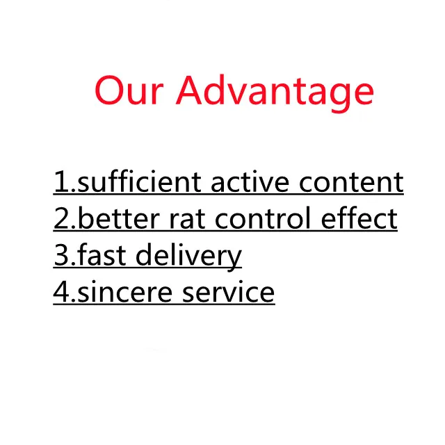 Factory Directly Supply rodenticide wax block 0.005% rat bait high quality mouse killing
