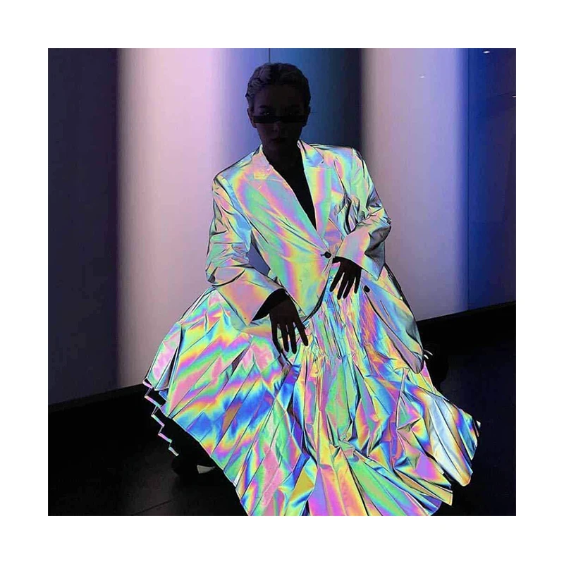 
High Visibility Glow in The Dark Polyester Fabric for Sewing On Fashion Dress 