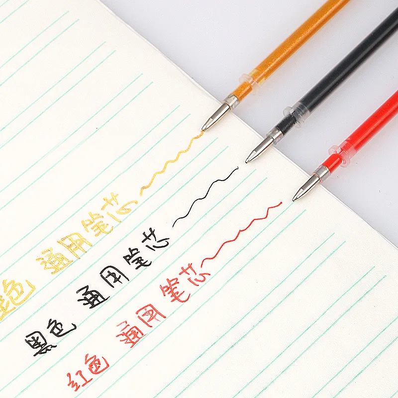 bullet 130mm long red gold black  smooth writing gel ink refill