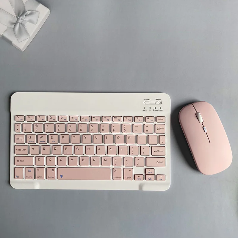 Перезаряжаемая Bluetooth клавиатура и мышь Combo для Android Windows Tablet сотовый телефон iPhone iPad Pro Air Mini OS/iOS