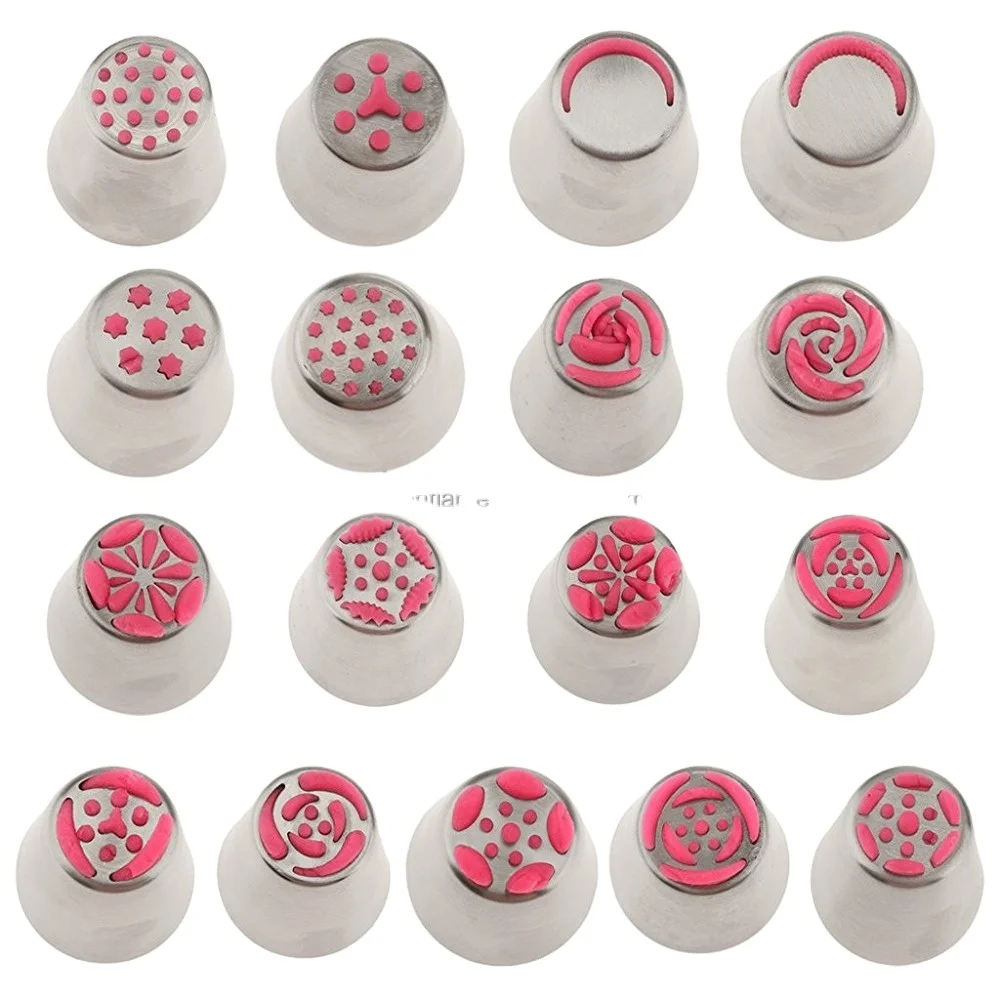 China OEM Cake Decorating Tool Nozzle With Pastry Bag Russian Tips Set