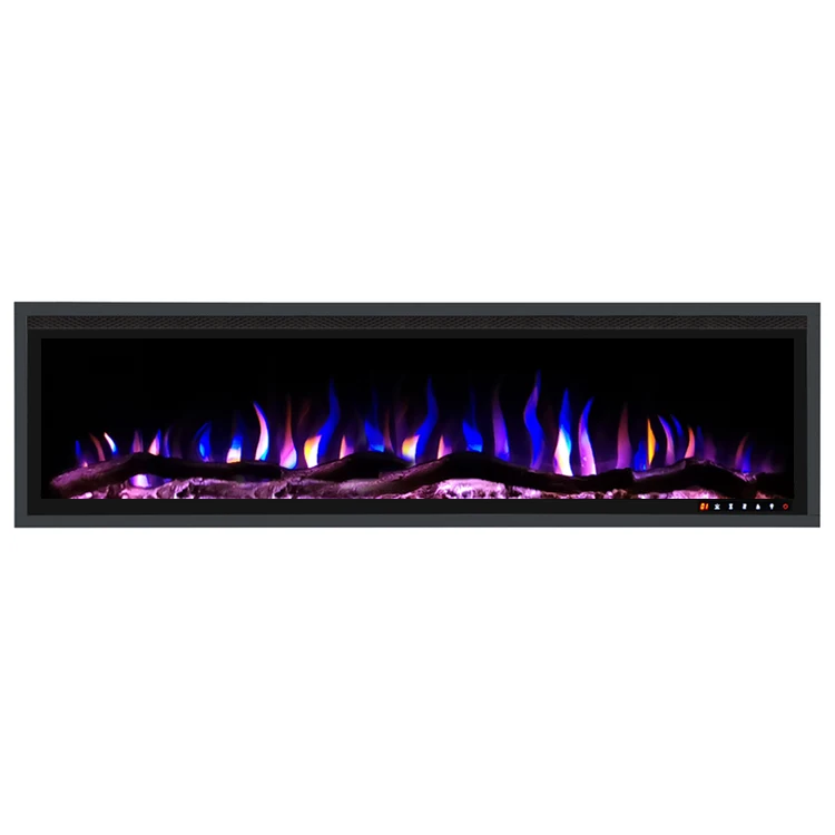 42 50 60 65 72 inches high quality indoor cheap wall mounted built in insert big long size electric fireplace with heater